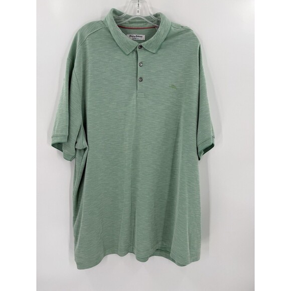 Tommy Bahama Island Zone Polo Short Sleeve Shirt XXL Green Tencel & Coolmax Poly - Picture 5 of 14